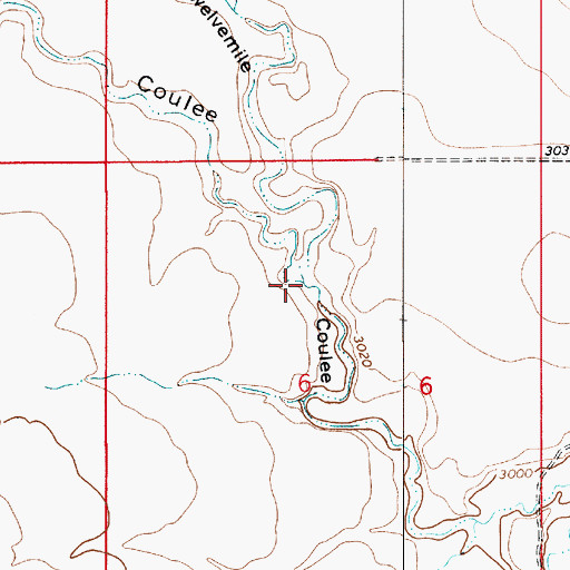 Topographic Map of Beebe Coulee, MT