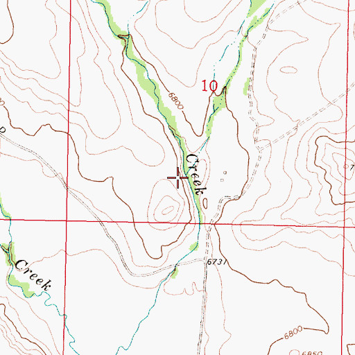 Topographic Map of Beech Creek, MT