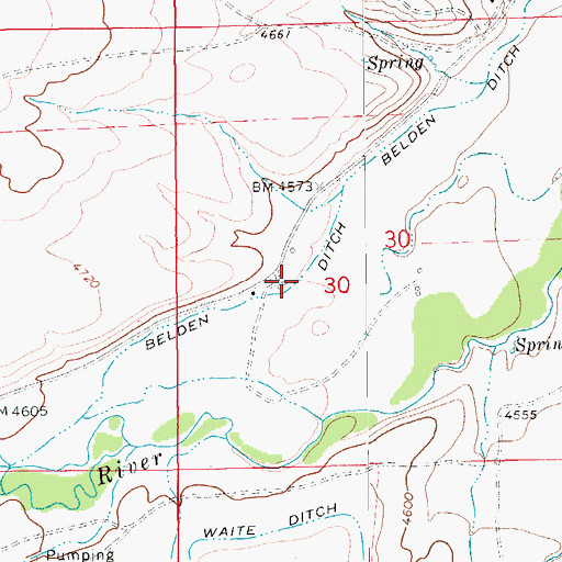 Topographic Map of Belden Ditch, MT