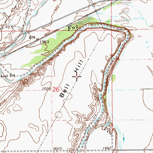 Topographic Map of Bell Hill, MT