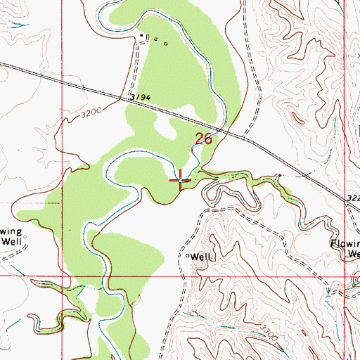 Topographic Map of Belle Creek, MT