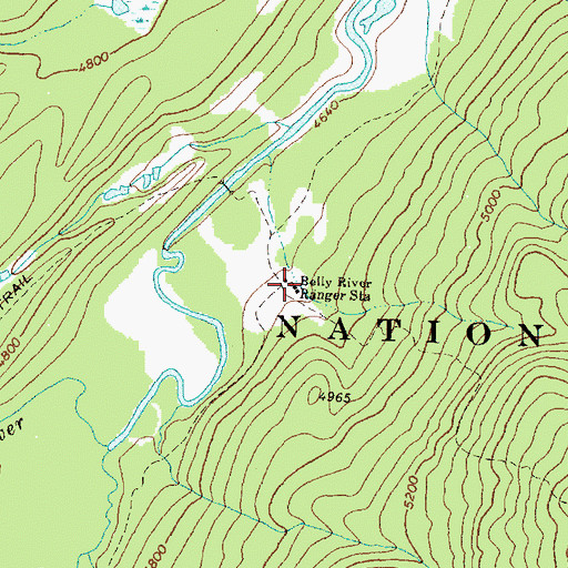 Topographic Map of Belly River Ranger Station, MT