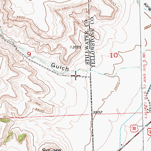 Topographic Map of Benedict Gulch, MT