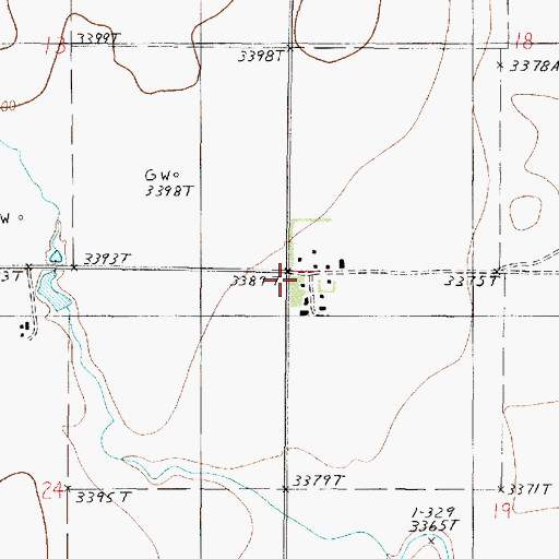 Topographic Map of Benjamin Ranch, MT