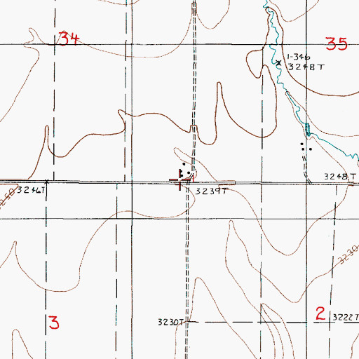Topographic Map of Bennett Ranch, MT