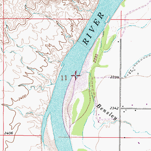 Topographic Map of Bensley Creek, MT