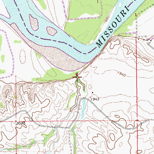 Topographic Map of Benson Coulee, MT