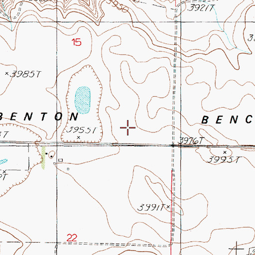 Topographic Map of Benton Bench, MT