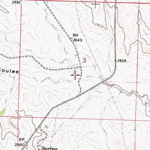 Topographic Map of Berry Coulee, MT