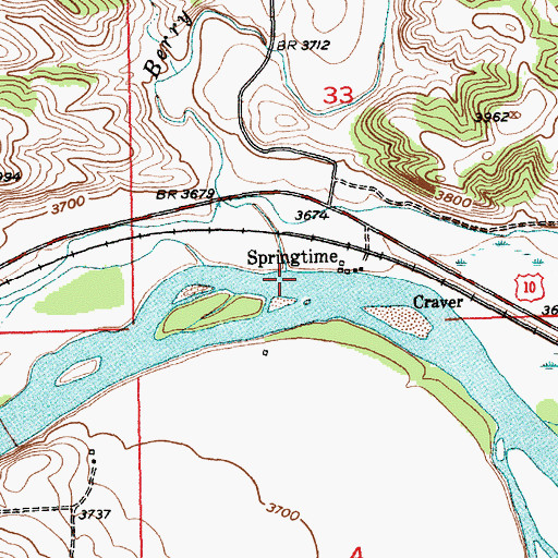 Topographic Map of Berry Creek, MT