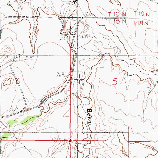 Topographic Map of Berry Creek, MT