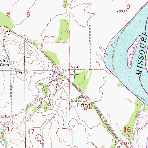 Topographic Map of Berry Creek, MT