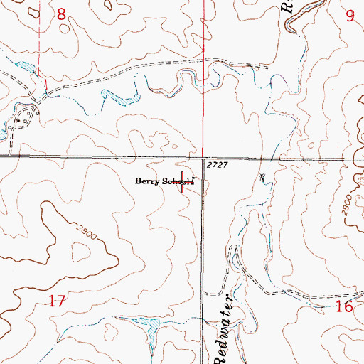 Topographic Map of Berry School (historical), MT