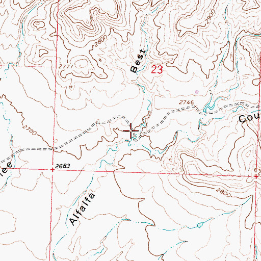 Topographic Map of Best Coulee, MT