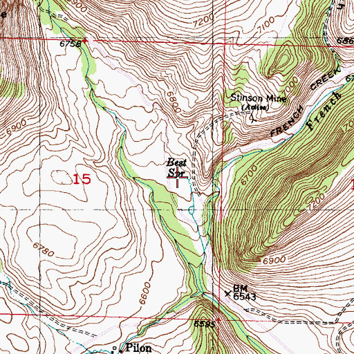 Topographic Map of Best Spring, MT