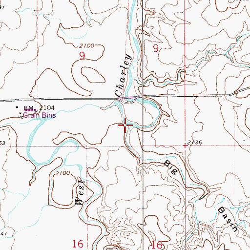 Topographic Map of Big Basin Coulee, MT