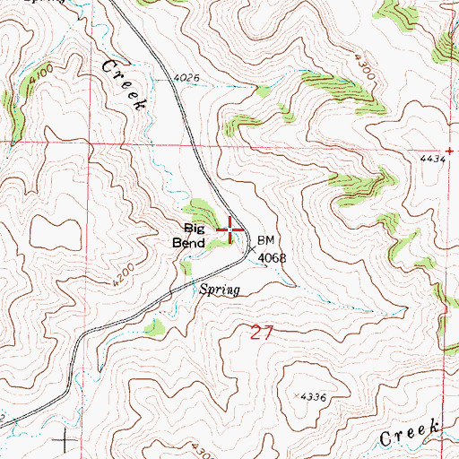 Topographic Map of Big Bend, MT