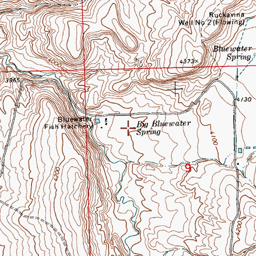 Topographic Map of Big Bluewater Spring, MT