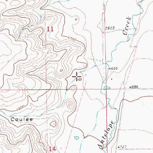Topographic Map of Big Coulee, MT