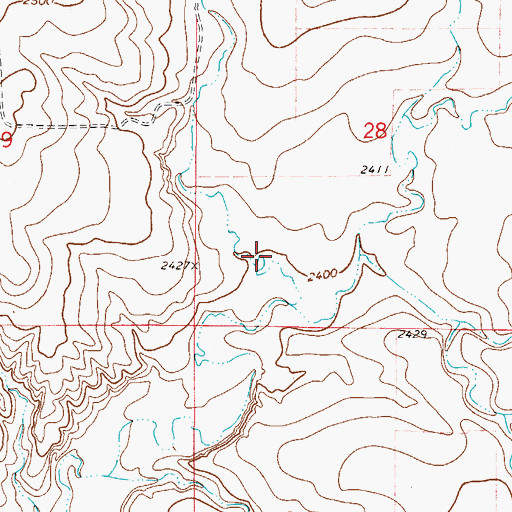 Topographic Map of Big Coulee, MT