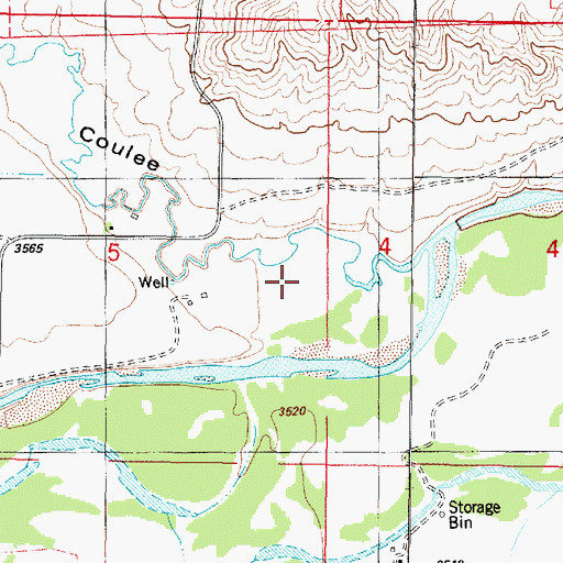 Topographic Map of Big Coulee, MT