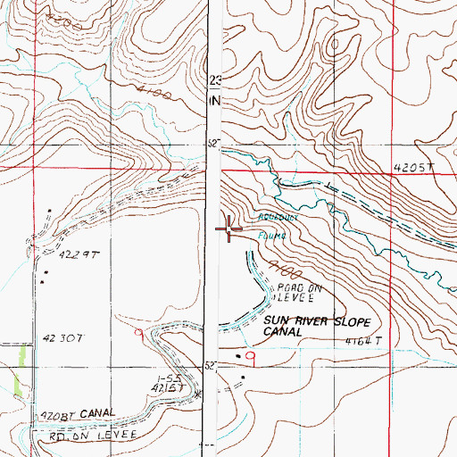 Topographic Map of Big Coulee Drop, MT