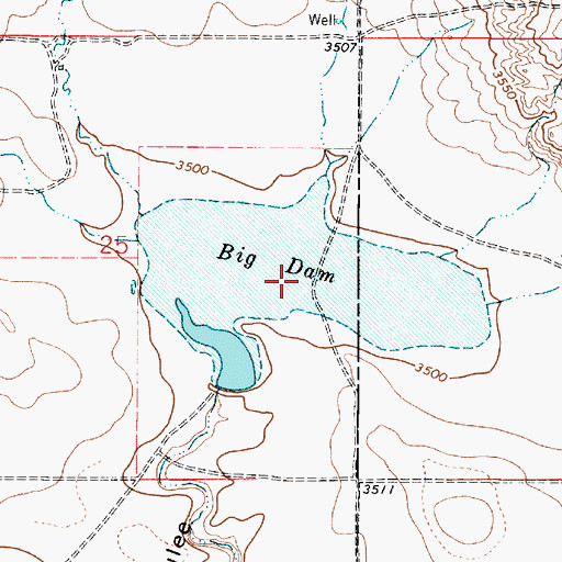 Topographic Map of Big Dam, MT