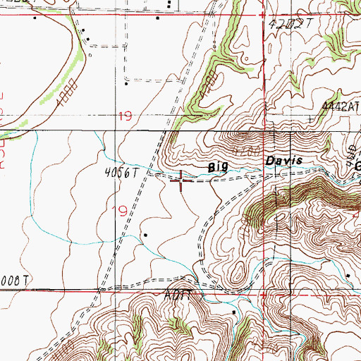 Topographic Map of Big Davis Gulch, MT