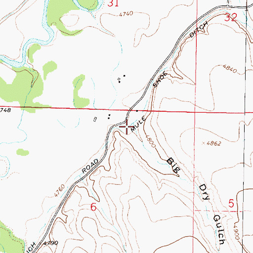 Topographic Map of Big Dry Gulch, MT
