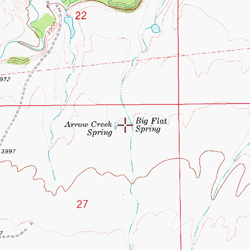 Topographic Map of Big Flat Spring, MT