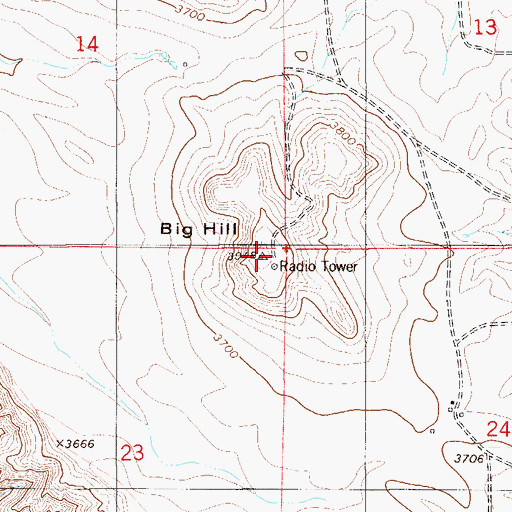 Topographic Map of Big Hill, MT