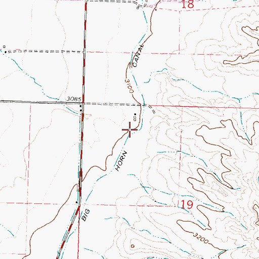 Topographic Map of Big Horn Canal, MT