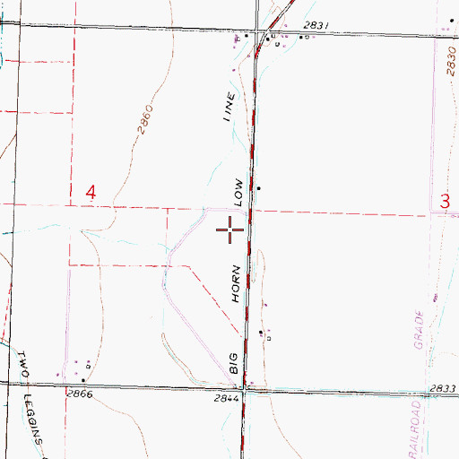 Topographic Map of Big Horn Low Line Canal, MT