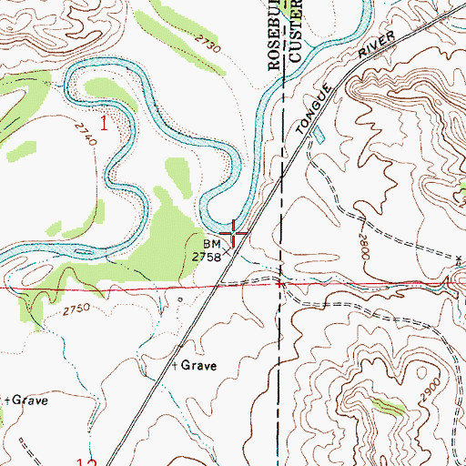 Topographic Map of Big John Creek, MT