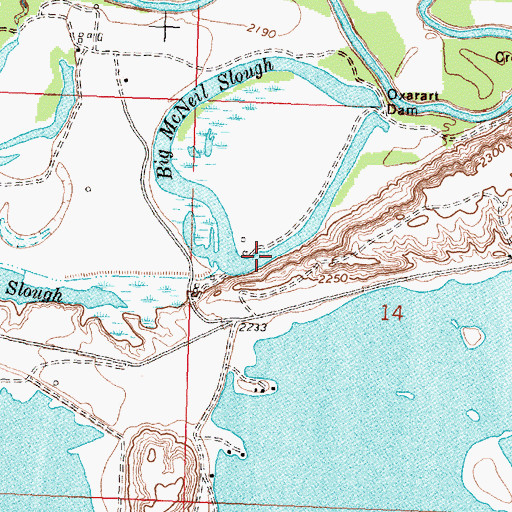 Topographic Map of Big McNeil Slough, MT