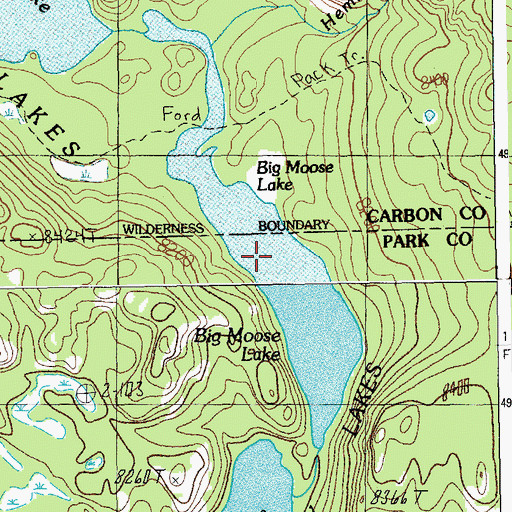 Topographic Map of Big Moose Lake, WY