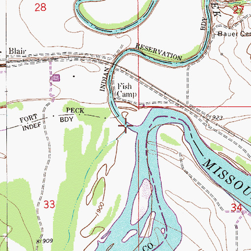 Topographic Map of Big Muddy Creek, MT