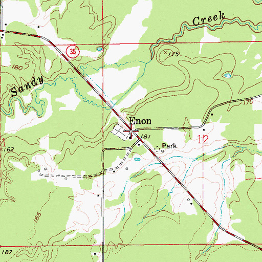 Topographic Map of Enon, AR