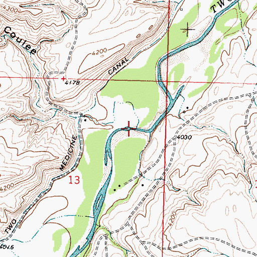 Topographic Map of Big Nose Coulee, MT