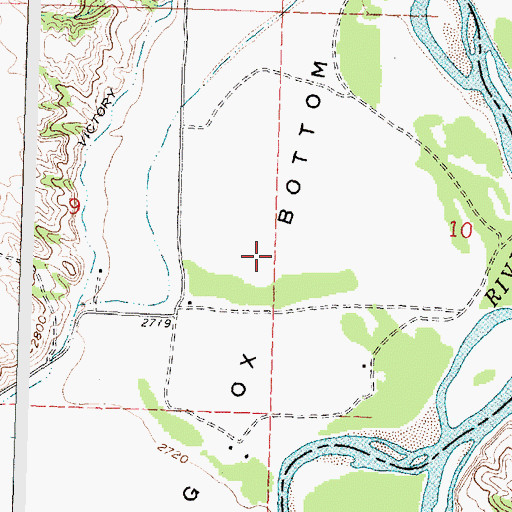 Topographic Map of Big Ox Bottom, MT