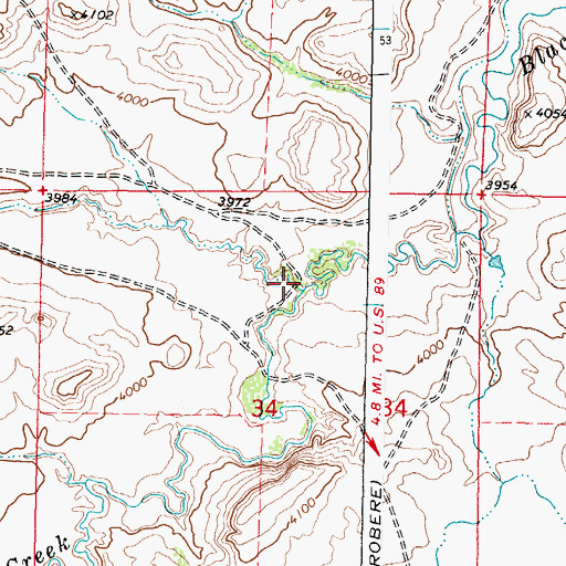 Topographic Map of Big Plum Coulee, MT