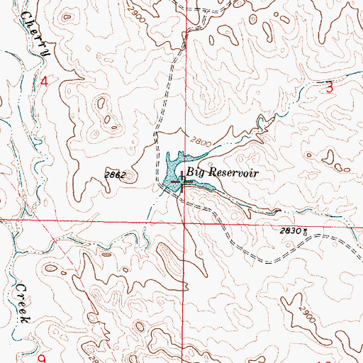 Topographic Map of Big Reservoir, MT