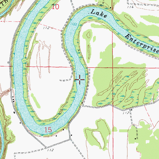 Topographic Map of Lake Enterprise, AR