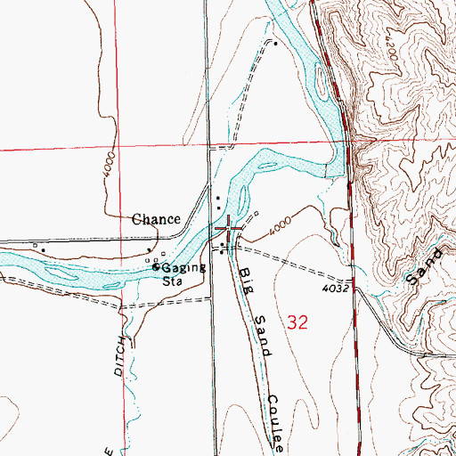 Topographic Map of Big Sand Coulee, MT