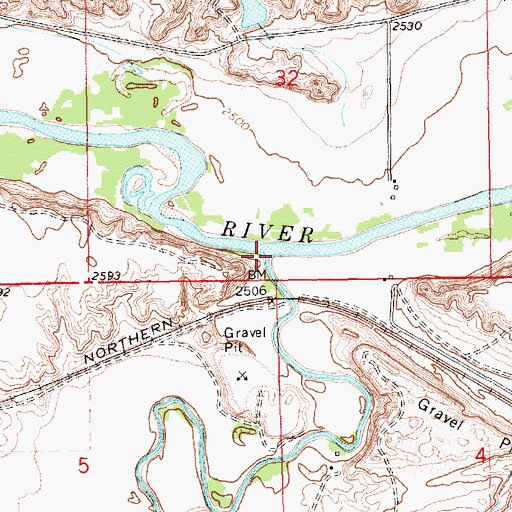 Topographic Map of Big Sandy Creek, MT