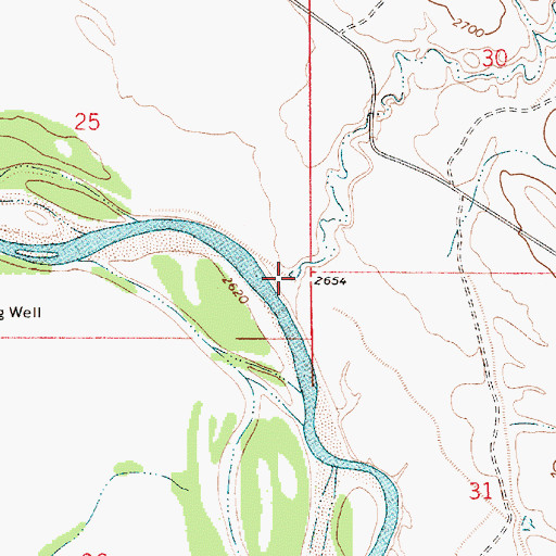 Topographic Map of Big Tepee Creek, MT