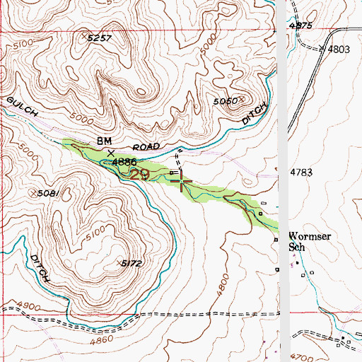 Topographic Map of Big Timber Canyon, MT