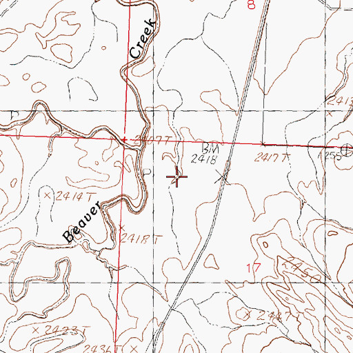 Topographic Map of Big Warm Creek, MT