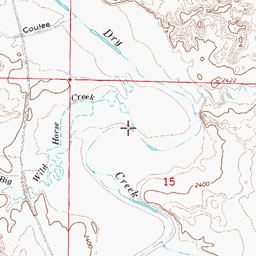 Topographic Map of Big Wild Horse Creek, MT
