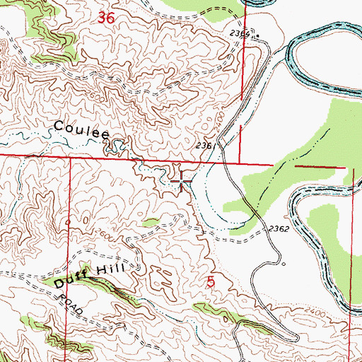 Topographic Map of Biggett Coulee, MT